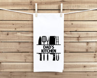 Dad's Kitchen Flour Sack Hand Towel, Birthday Father's Day Christmas Gift Idea for Men Who Love to Cook