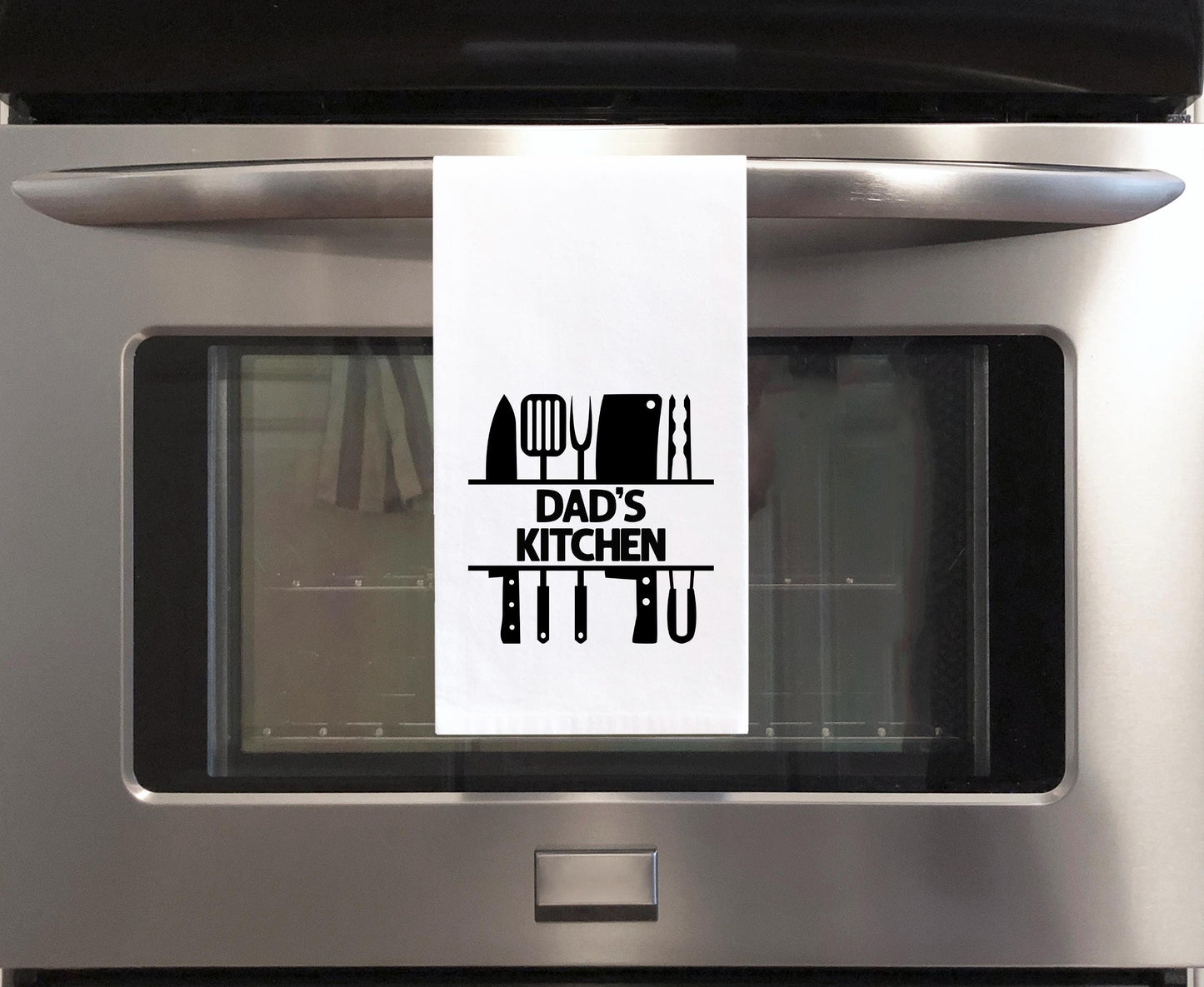 Dad's Kitchen Flour Sack Hand Towel, Birthday Father's Day Christmas Gift Idea for Men Who Love to Cook