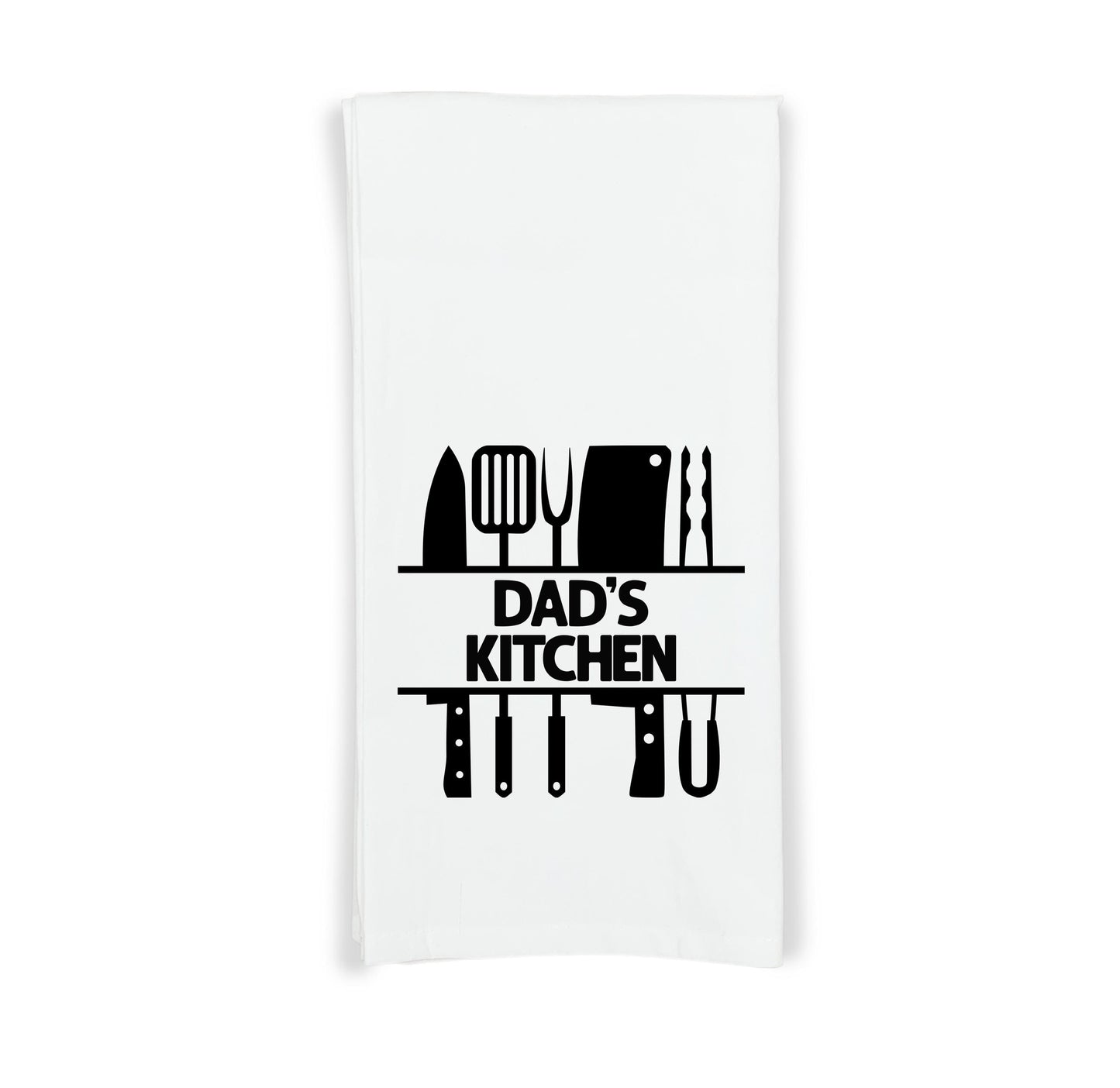 Dad's Kitchen Flour Sack Hand Towel, Birthday Father's Day Christmas Gift Idea for Men Who Love to Cook