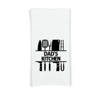 Dad's Kitchen Flour Sack Hand Towel, Birthday Father's Day Christmas Gift Idea for Men Who Love to Cook