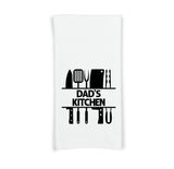 Dad's Kitchen Flour Sack Hand Towel, Birthday Father's Day Christmas Gift Idea for Men Who Love to Cook