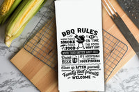 King of the Grill - BBQ Rules - Grill Tools Flag Gift Set of 3 Barbecue Themed Hand Towels for Men Dad Grandpa Husband Boyfriend Guy