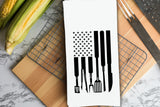 King of the Grill - BBQ Rules - Grill Tools Flag Gift Set of 3 Barbecue Themed Hand Towels for Men Dad Grandpa Husband Boyfriend Guy