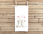 Two White Kittens Valentine Cats Flour Sack Cotton Hand Towel Cat Lover Valentine's Day Birthday Mother's Day Christmas Gift Idea