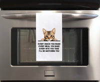 Bengal Every Snack You Make Cat Flour Sack Kitchen Towel Funny Peeking Kitty Dish Cloth Housewarming Hostess Birthday Christmas Gift
