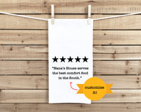 Nana's House Five Star Review Flour Sack Kitchen Towel Funny Dish Cloth Hostess Birthday Mothers Day Christmas Gift for Grandma