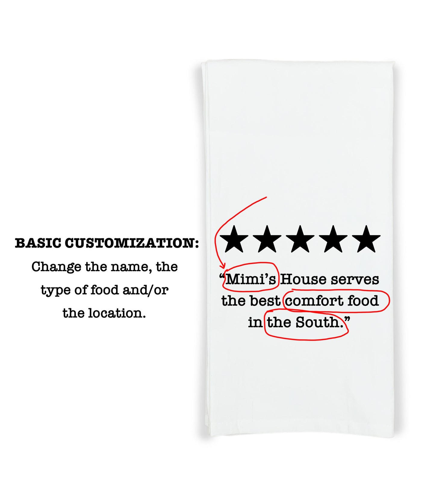 Nana's House Five Star Review Flour Sack Kitchen Towel Funny Dish Cloth Hostess Birthday Mothers Day Christmas Gift for Grandma