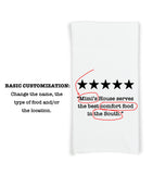 Nana's House Five Star Review Flour Sack Kitchen Towel Funny Dish Cloth Hostess Birthday Mothers Day Christmas Gift for Grandma