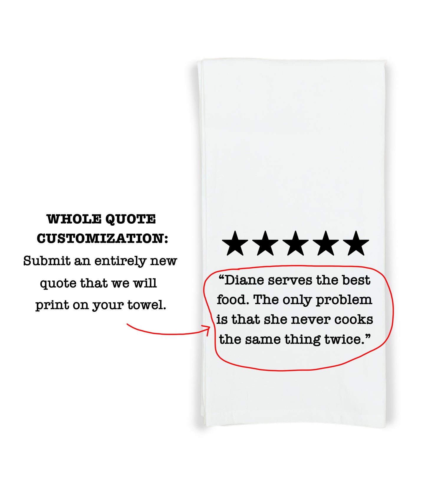 Nana's House Five Star Review Flour Sack Kitchen Towel Funny Dish Cloth Hostess Birthday Mothers Day Christmas Gift for Grandma