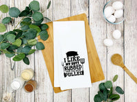 The Grillfather and I Like My Butt Rubbed and My Pork Pulled Gift Set of Two Funny Kitchen Towels for Men Who Love Grilling BBQ Grill Cook