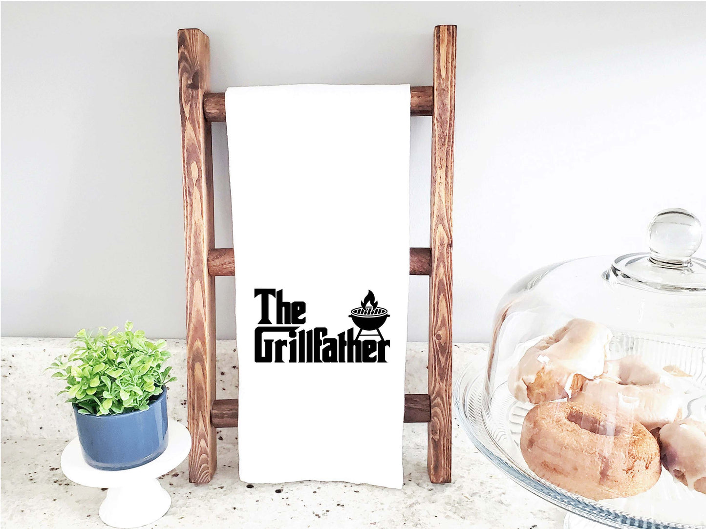 The Grillfather and I Like My Butt Rubbed and My Pork Pulled Gift Set of Two Funny Kitchen Towels for Men Who Love Grilling BBQ Grill Cook