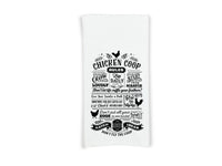 Chicken Coop Rules Flour Sack Hand Towel with Hanging Loop - Hostess Housewarming Birthday Christmas Gift for Chicken Lover Men WomenMen
