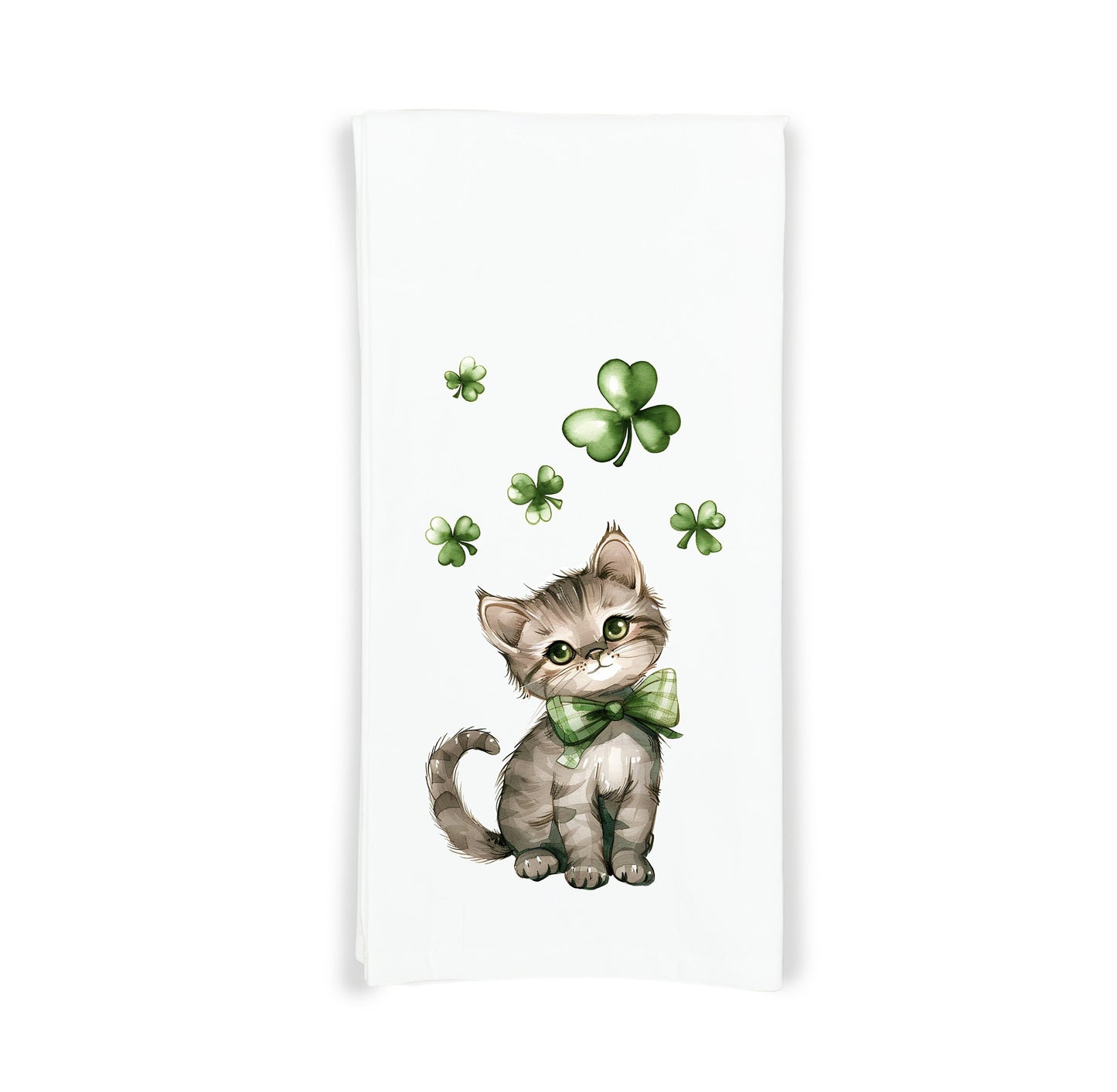 Cat St Patrick's Day Flour Sack Kitchen Towel Dish Cloth Hostess Birthday Christmas St Patrick's Day Irish Gift for Women Men