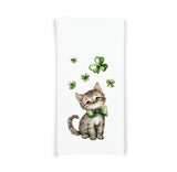 Cat St Patrick's Day Flour Sack Kitchen Towel Dish Cloth Hostess Birthday Christmas St Patrick's Day Irish Gift for Women Men
