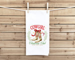 Coquette Cowgirl Christmas Club Flour Sack Hand Towel Western Southwestern Country Holiday Home Kitchen Bathroom Decor