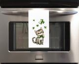 Cat St Patrick's Day Flour Sack Kitchen Towel Dish Cloth Hostess Birthday Christmas St Patrick's Day Irish Gift for Women Men