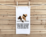 Jack Russell Terrier Every Snack You Make Every Meal Flour Sack Kitchen Towel Peeking Dog Housewarming Hostess Birthday Christmas