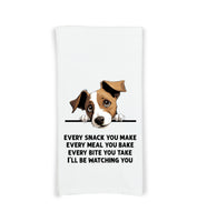 Jack Russell Terrier Every Snack You Make Every Meal Flour Sack Kitchen Towel Peeking Dog Housewarming Hostess Birthday Christmas