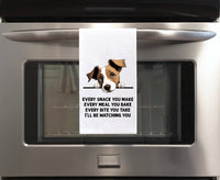 Jack Russell Terrier Every Snack You Make Every Meal Flour Sack Kitchen Towel Peeking Dog Housewarming Hostess Birthday Christmas