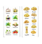 Italian Ingredients and Pasta Kitchen Towel Set of 2 - Gift Idea for Italian Food Lover