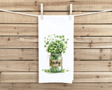 Shamrock Bouquet Flour Sack Kitchen Towel Dish Cloth Hostess Birthday Christmas St Patrick's Day Irish Gift for Women Men
