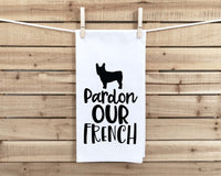 Set of 3 French Bulldog Flour Sack Kitchen Towels Funny Frenchie Dog Hand Tea Dish Towels Birthday Housewarming Christmas Gift for Women Men