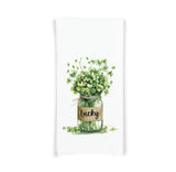 Shamrock Bouquet Flour Sack Kitchen Towel Dish Cloth Hostess Birthday Christmas St Patrick's Day Irish Gift for Women Men