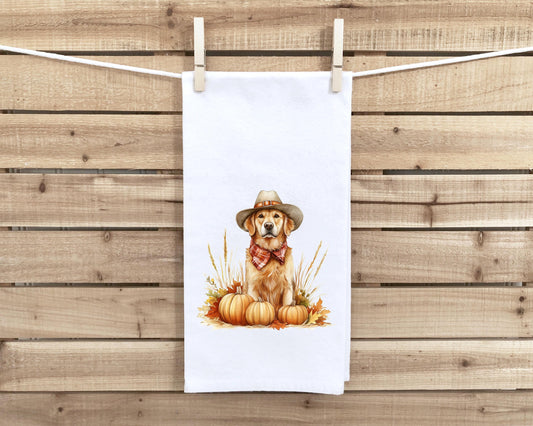 Golden Retriever Holiday Kitchen Towel Set - Valentine's St Patrick's Day Cinco de Mayo Easter 4th of July Halloween Thanksgiving Christmas