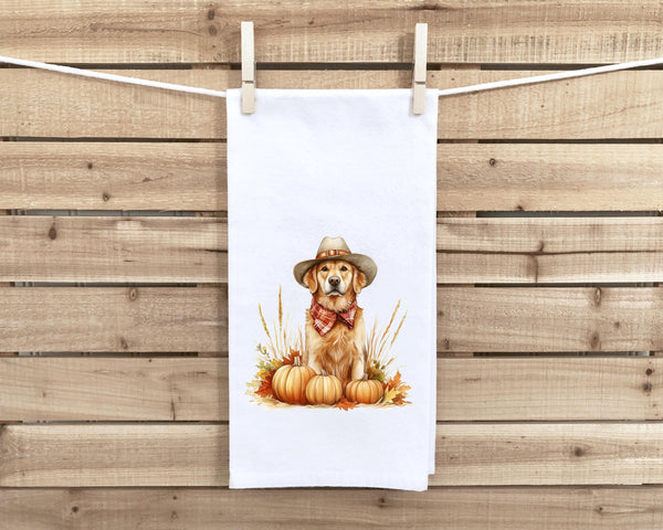 Golden Retriever Holiday Kitchen Towel Set - Valentine's St Patrick's Day Cinco de Mayo Easter 4th of July Halloween Thanksgiving Christmas