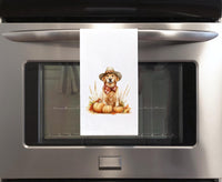 Golden Retriever Holiday Kitchen Towel Set - Valentine's St Patrick's Day Cinco de Mayo Easter 4th of July Halloween Thanksgiving Christmas
