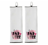 Let's Par Tee Tri-fold Golf Towel with Clip 100% Microfiber Waffle Weave Cute Gift Idea for Women Mom Daughter Girlfriend Best Friend