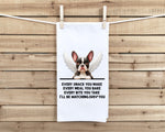 Boston Terrier Memorial Angel Wings Every Snack You Make Every Meal Flour Sack Kitchen Towel Dog Bereavement Gift