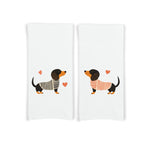 Set of 2 Dachshund Kitchen Towels 100% Cotton Flour Sack Towel - Doxie Weiner Dog Housewarming Hostess Birthday Christmas Mothers Day Gift