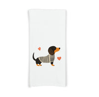 Set of 2 Dachshund Kitchen Towels 100% Cotton Flour Sack Towel - Doxie Weiner Dog Housewarming Hostess Birthday Christmas Mothers Day Gift