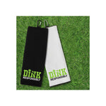 Dink Responsibly Tri-fold Golf Towel with Clip 100% Microfiber Waffle Weave Black White Gift Idea for Men Women