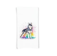 Siberian Husky Rainbow Flour Sack Kitchen Towel Dog Dish Cloth Mother's Day Hostess Birthday Christmas Gift