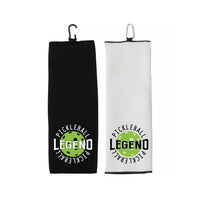 Pickleball Legend Tri-fold Golf Towel with Clip 100% Microfiber Waffle Weave Black White Gift Idea for Men Women