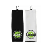 Pickleball Legend Tri-fold Golf Towel with Clip 100% Microfiber Waffle Weave Black White Gift Idea for Men Women