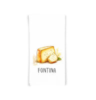 Italian Cheese Kitchen Towel Set of 8 - Mozzarella Ricotta Burrata Fontina Gorgonzola Parmigiano Asiago Provolone - Cheese Lover Gift Idea
