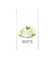 Italian Cheese Kitchen Towel Set of 8 - Mozzarella Ricotta Burrata Fontina Gorgonzola Parmigiano Asiago Provolone - Cheese Lover Gift Idea
