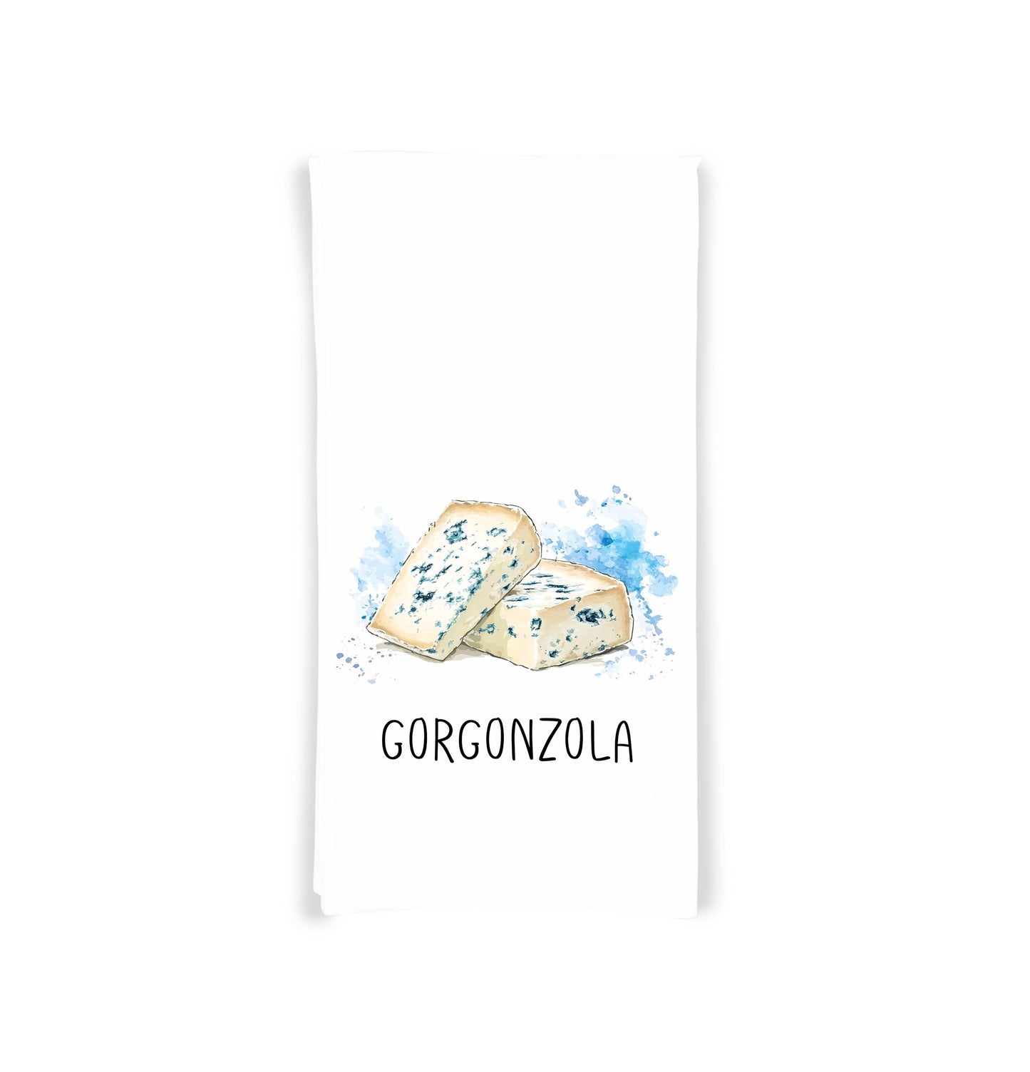 Italian Cheese Kitchen Towel Set of 8 - Mozzarella Ricotta Burrata Fontina Gorgonzola Parmigiano Asiago Provolone - Cheese Lover Gift Idea