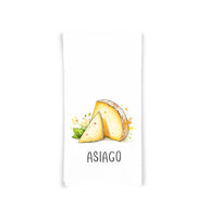 Italian Cheese Kitchen Towel Set of 8 - Mozzarella Ricotta Burrata Fontina Gorgonzola Parmigiano Asiago Provolone - Cheese Lover Gift Idea