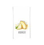 Italian Cheese Kitchen Towel Set of 8 - Mozzarella Ricotta Burrata Fontina Gorgonzola Parmigiano Asiago Provolone - Cheese Lover Gift Idea