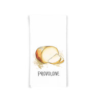 Italian Cheese Kitchen Towel Set of 8 - Mozzarella Ricotta Burrata Fontina Gorgonzola Parmigiano Asiago Provolone - Cheese Lover Gift Idea