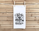 Bless This Magic Kitchen Flour Sack Towel Quote Saying Witchy Kitchen Decor Birthday Housewarming New Home Christmas Gift Idea for Women