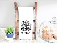 Bless This Magic Kitchen Flour Sack Towel Quote Saying Witchy Kitchen Decor Birthday Housewarming New Home Christmas Gift Idea for Women