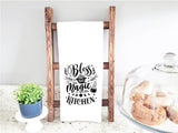 Bless This Magic Kitchen Flour Sack Towel Quote Saying Witchy Kitchen Decor Birthday Housewarming New Home Christmas Gift Idea for Women