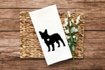 French Bulldog Heart Silhouette Flour Sack Kitchen Towel Frenchie Dish Housewarming Birthday Christmas Gift for Women Men Mom Dog Lovers