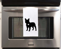 French Bulldog Heart Silhouette Flour Sack Kitchen Towel Frenchie Dish Housewarming Birthday Christmas Gift for Women Men Mom Dog Lovers