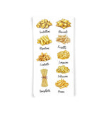 Pasta Kitchen Towel - Ravioli, Tortellini, Rigatoni, Penne, Fusilli, Spaghetti, Linguine, Farfalle, Fettucine